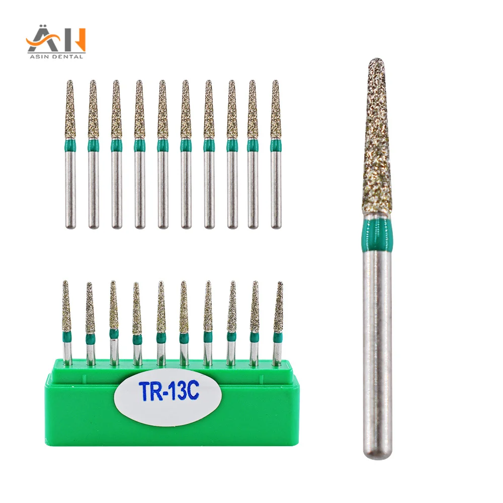 10 Pcs/Box TR SERIES Dental Diamond Burs Drill for High Speed Handpiece Dentist Burs FG Series Dia.1.6mm