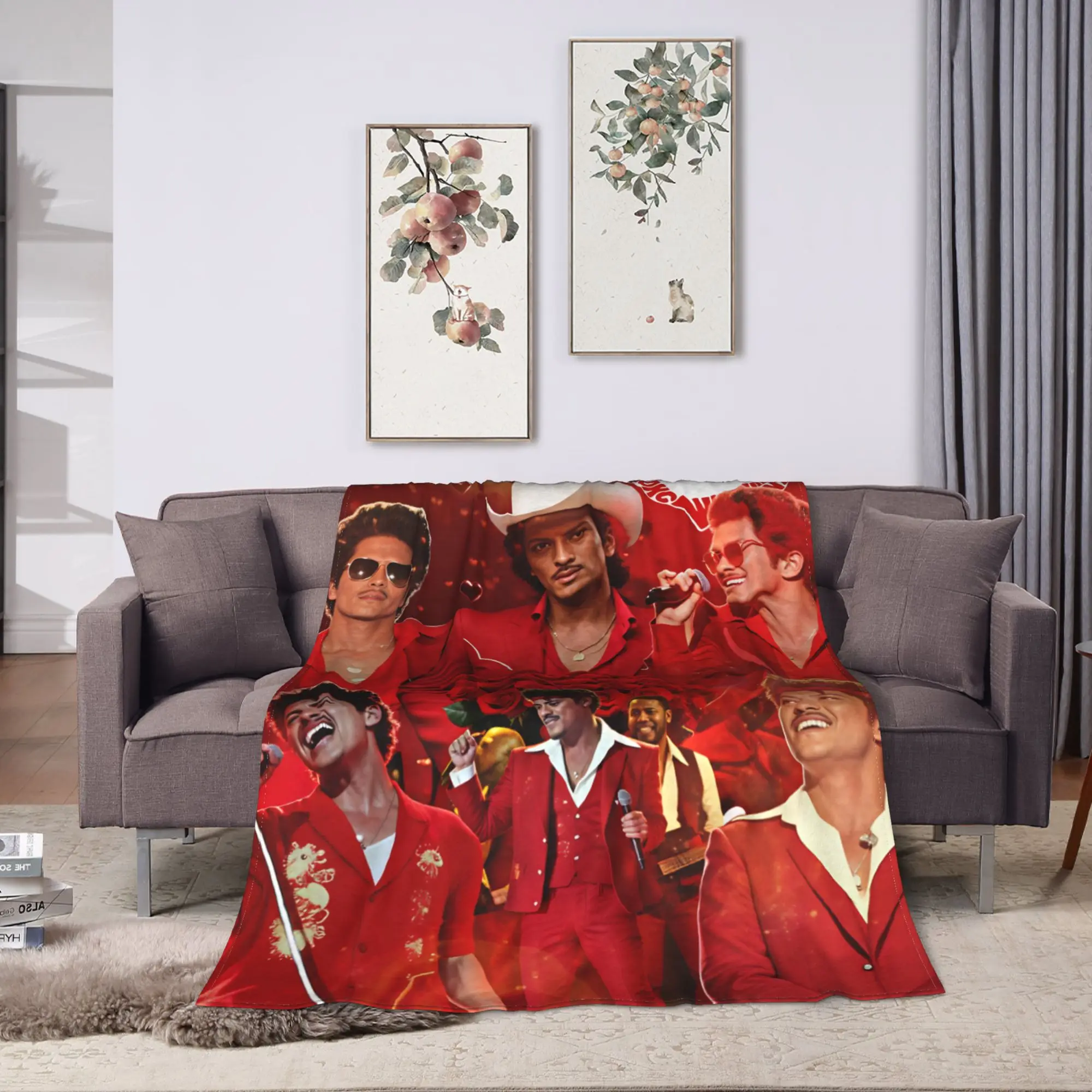 2026 Tour Bruno Mars American Blankets  Decorative Flannel Bedding Throws For Couch Chair Warm Soft Bedspread Birthday Gift