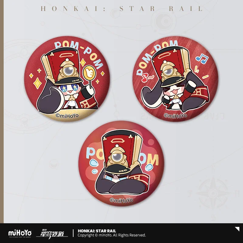 

Anime Game Honkai: Star Rail Pom-Pom Kawaii Cosplay Official Metal Brooch Lapel Badge Pendant Souvenir Bags Button Pins Gifts