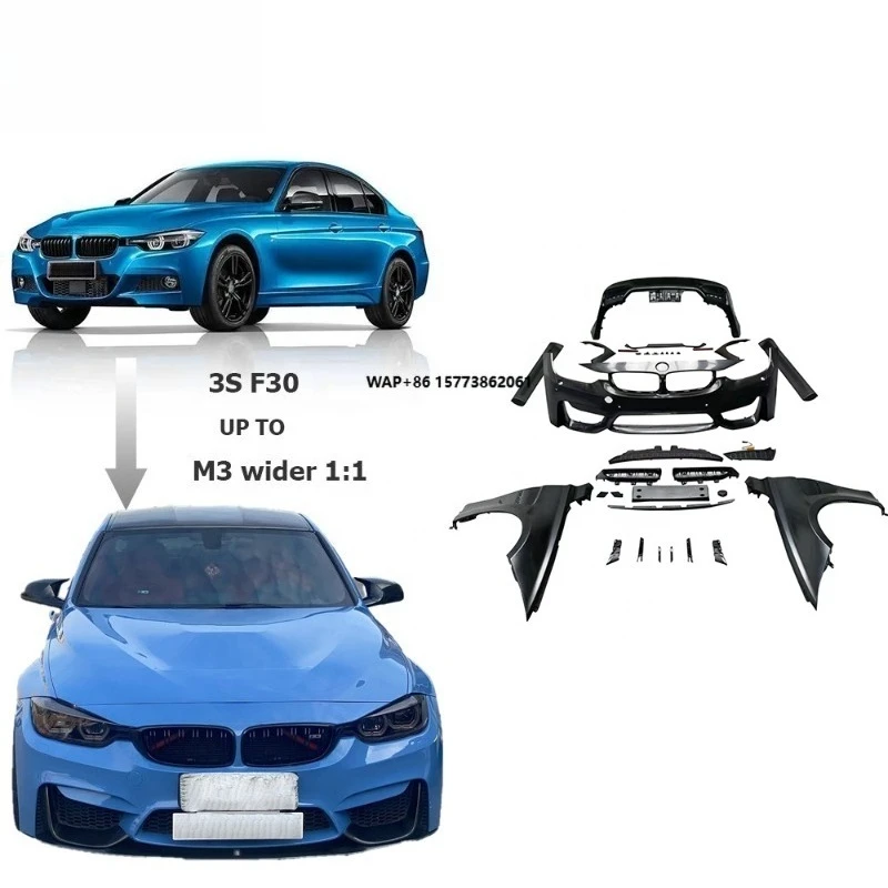 

Body Kit for 3 Series F30 2013-2019 Year Upgrade to M3 Wide 1-1 Car Bumpers Side Skirt Fender Duct Grille Car Accessories