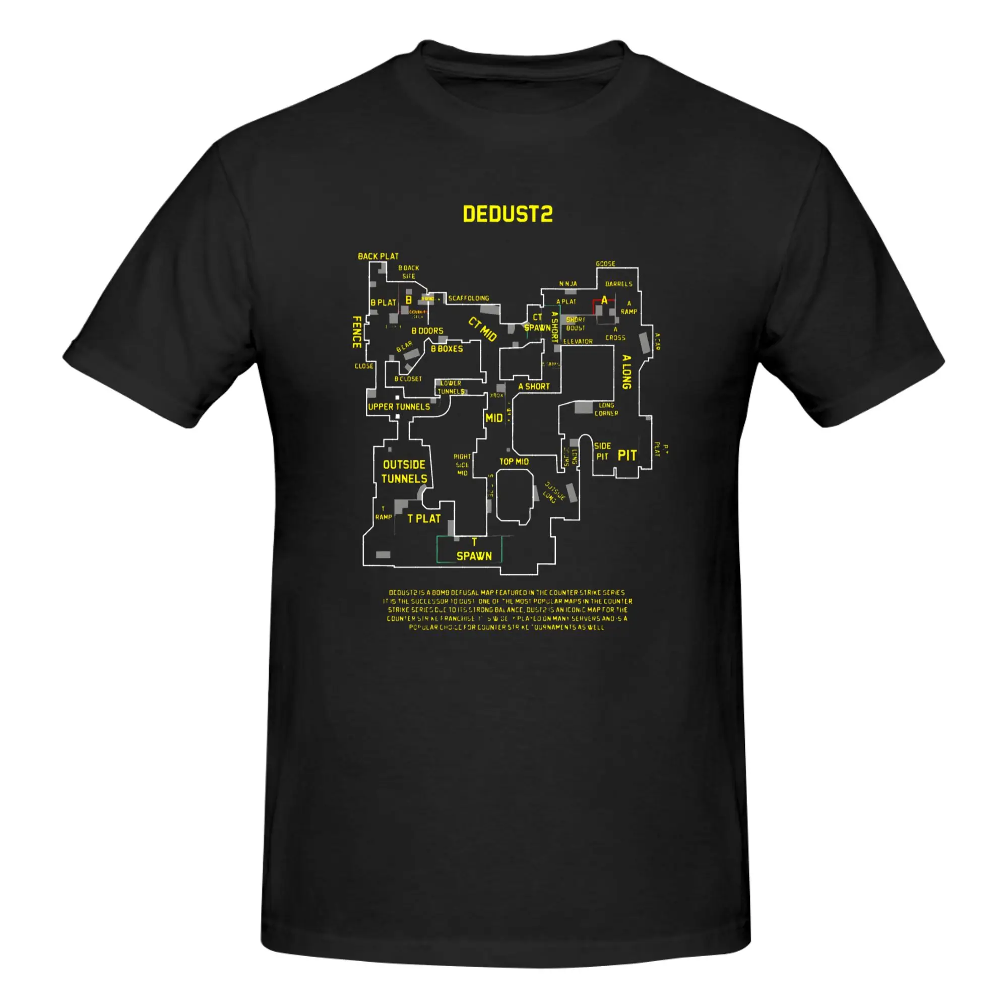 1 Piece Dust 2 Map Novelty 100% Cotton T-Shirt C5:G0 Tops Tees For Men