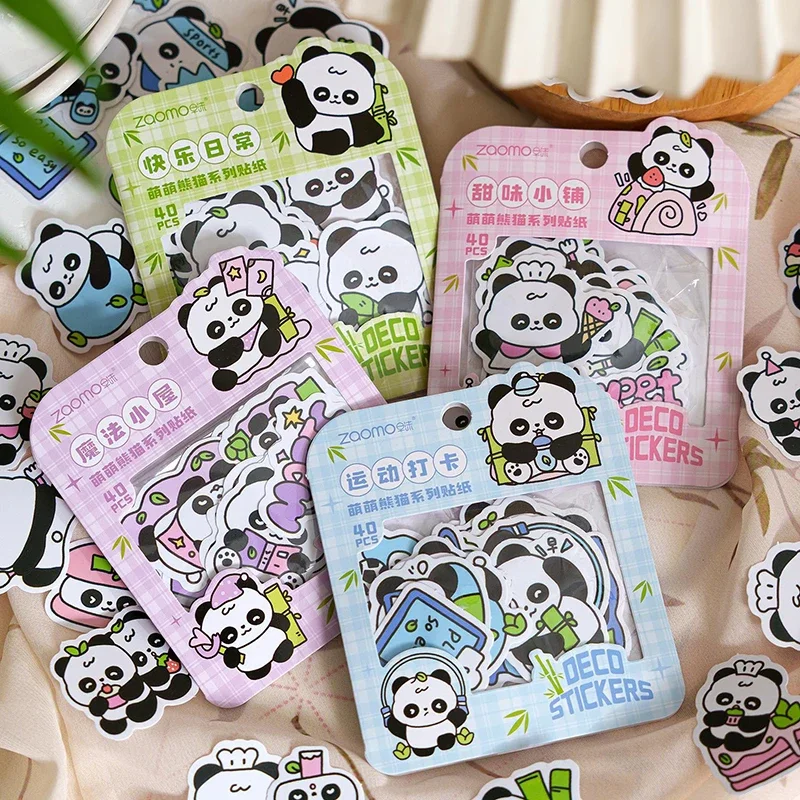 40 шт., наклейки в виде милой панды