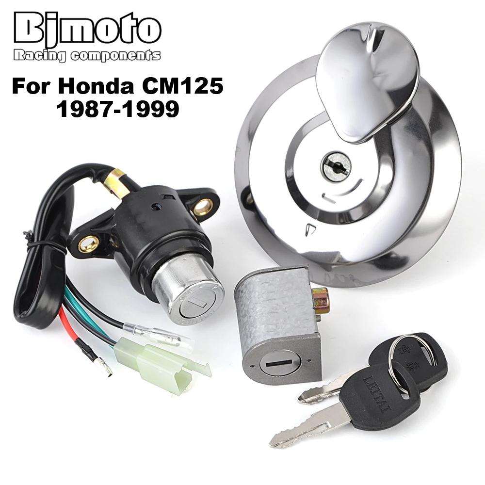 

Motorcycle Fuel Gas Cap Ignition Switch Seat Lock with Key Kit For Honda CM125 CM 125 1987-1999