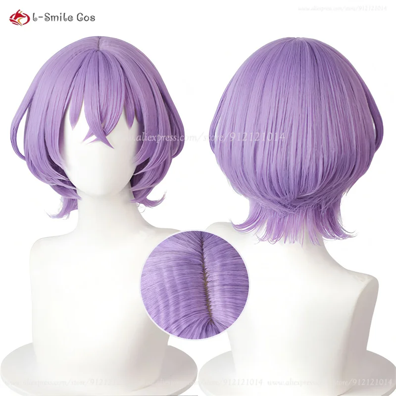

ES Hanamura Fuyume Cosplay Wig 35cm Purple Wigs For Men Women Anime Costumes Cosplay Wig Heat Resistant Synthetic Hair Halloween