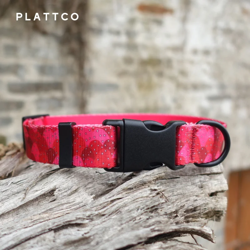 PLATTCO personalized STRAWBERRY JELLY dog collar nylon printed dogs puppy collars for small medium large pet 5 sizes PDC322