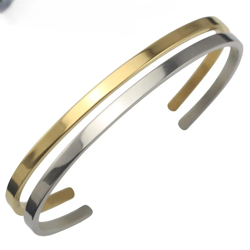 Fashion bangle Stainless Steel Simple Customizable Bangles or Women Charm 3MM Width gold/silver Bracelet Bangle pulseras mujer