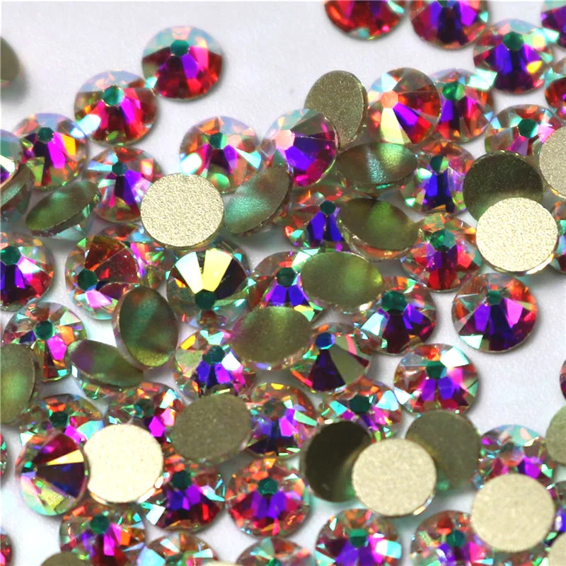 Glitzernde AB-Kristall-Strasssteine SS3-SS20-SS50, nicht heißklebend, flache Rückseite, Strass zum Nähen auf Stoff, Kleidung, Nagelkunst-Dekorationen – Detail 3