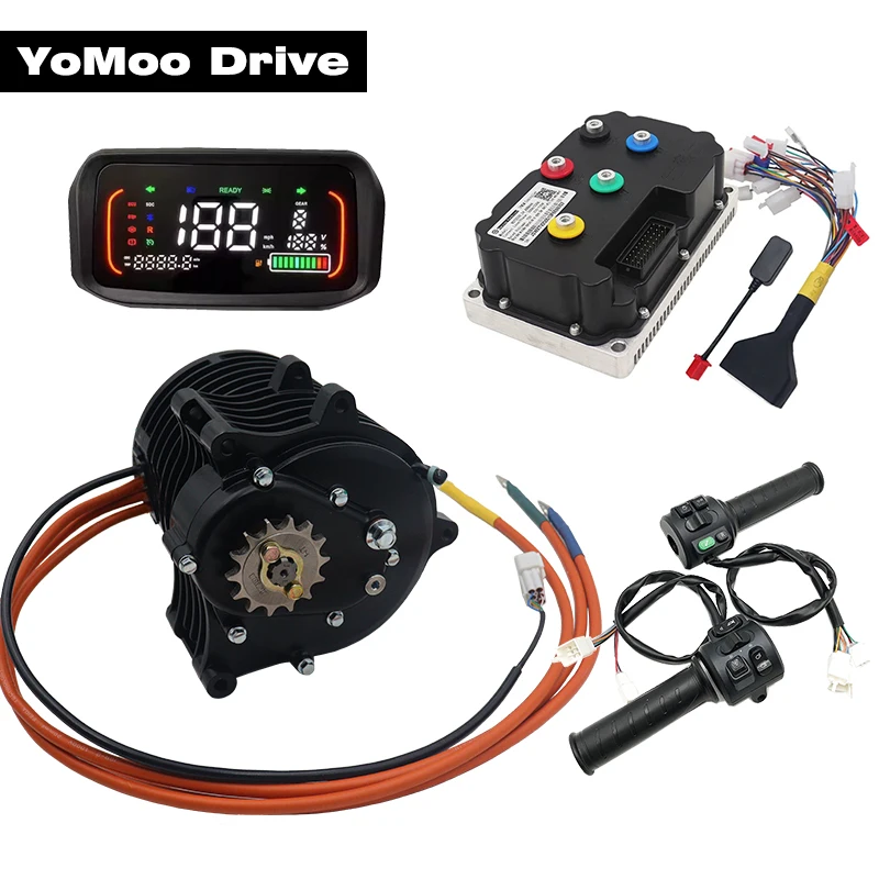 

QS138 V3 3KW Peak 9000W 70H PMSM Mid Drive Motor With Fardriver ND72360 Controller, N7 Display, T08 Throttle For E-Motorcycle