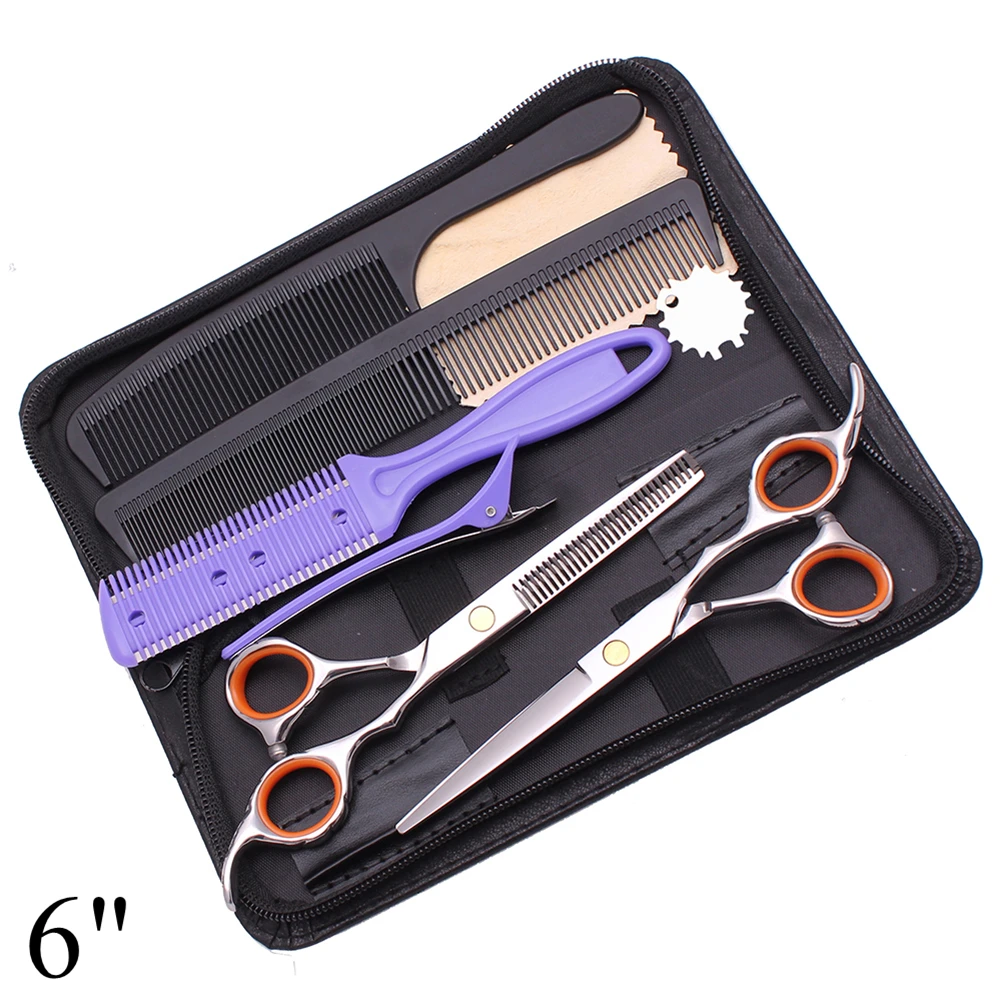 

Hair Cutting Scissors Japan Stainless 6 inch Silver Haircut Shears Barber Thinning Scissors Hairdressing Cutting Shears C1009