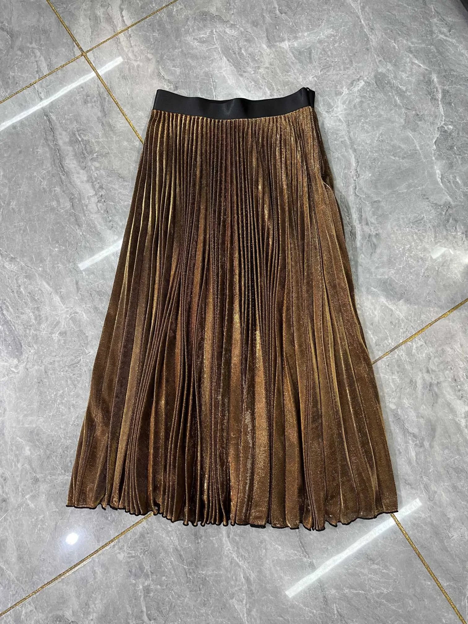 French Style Women Solid Pleated Slim Skirt Elegant Lady All Match High Waist A-line Skirts Half Body Dress 2026 Spring
