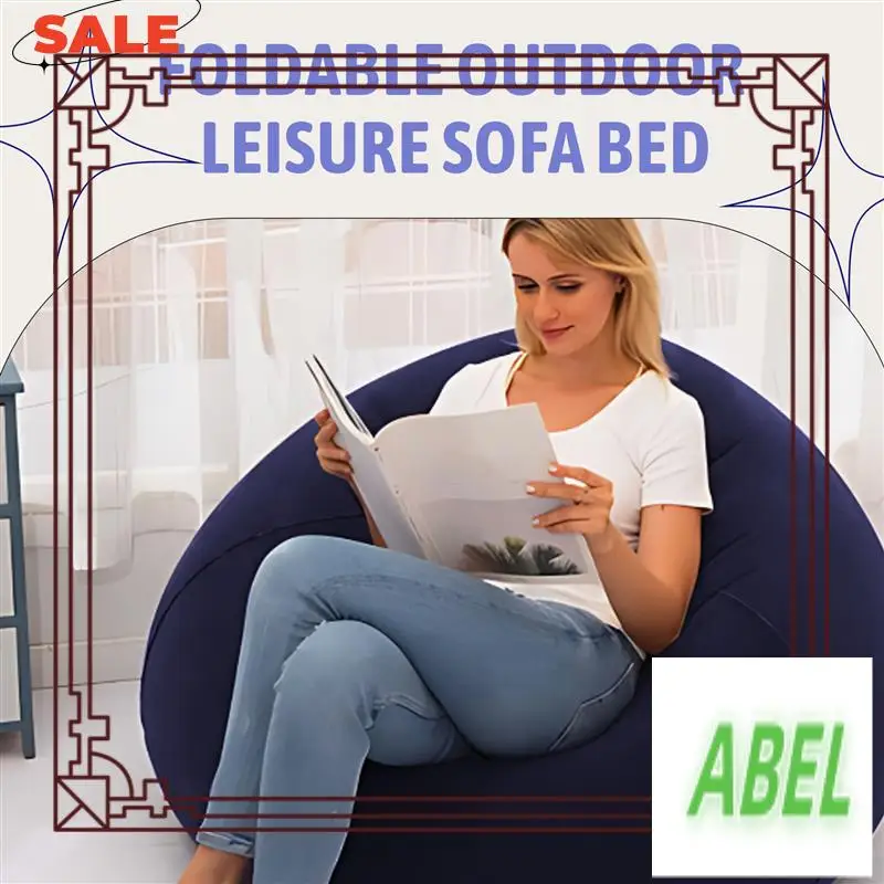 

KB-Large Inflatable Sofa Chair Bean Bag Flocking PVC Garden Lounge Beanbag Outdoor Furniture Camping Backpacking Bags