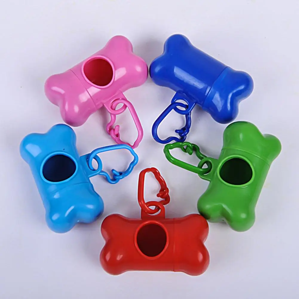 Bone Shape Waste Bag Holder Waste Bag Box with Plastic Clamp Bone Shape Waste Bag Case Bags Holder Dog Supplies Pet Product