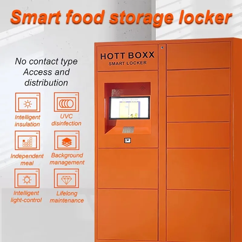 Smart Food Storage Locker UVC Disinfection Intelligent Insulation Touch Screen QR Code Scan Custom Cabinet Factory Wholesale