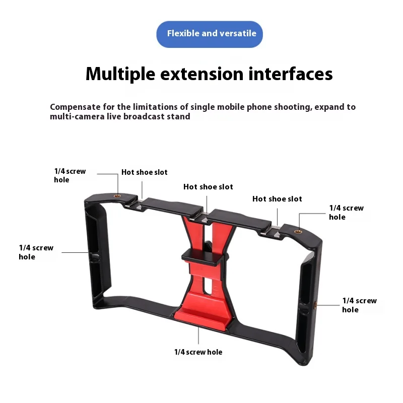 Universal SmartPhone Cage Protective Case With Cold Mount for iPhone Xiaomi Samsung Small U Rig Hand Grip Phone Video Stabilizer