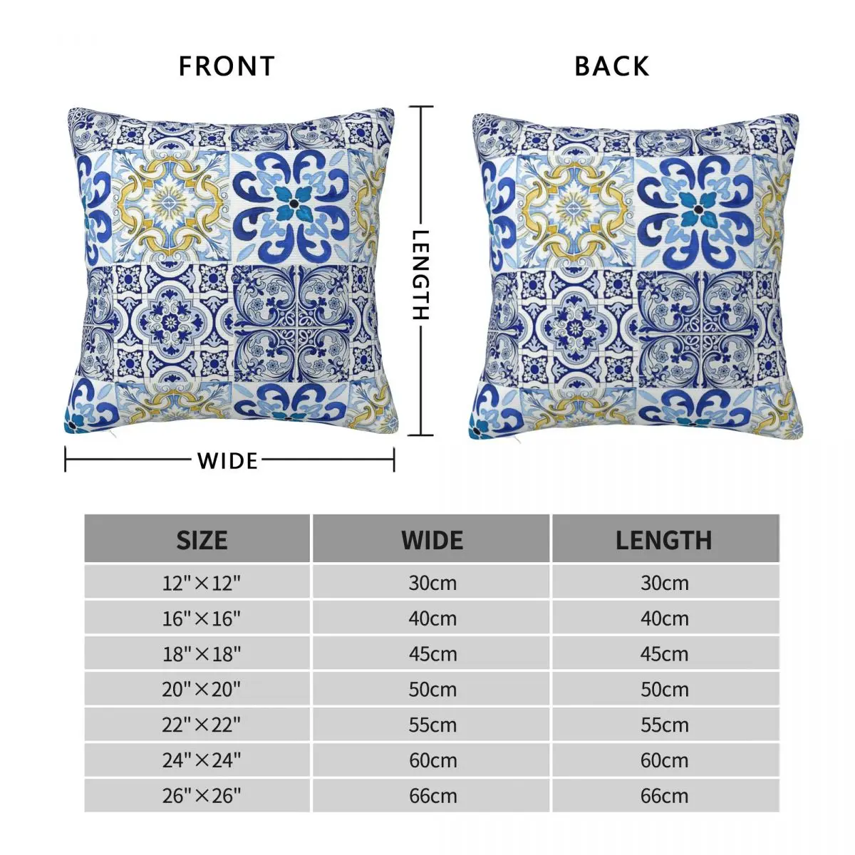 Sicilian Tile Mosaic Lemons Pillowcase Polyester Linen Velvet Creative Zip Decor Room Cushion Cover Wholesale