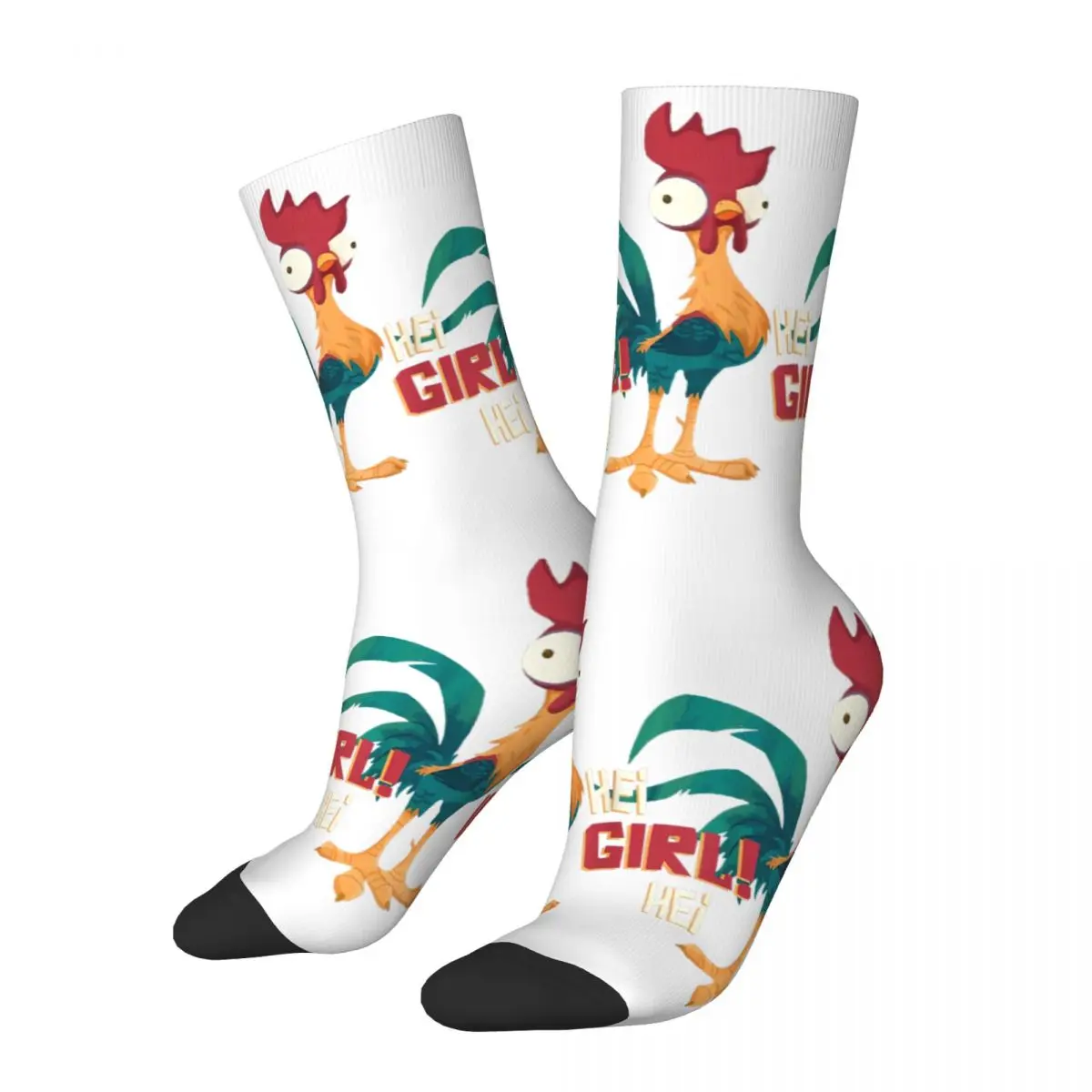 Moana Hei Hei Chicken Hei Girl Hei Socks Men\'s Women\'s Fashion Socks Harajuku Spring Summer Winter Middle Tube Socks Gifts