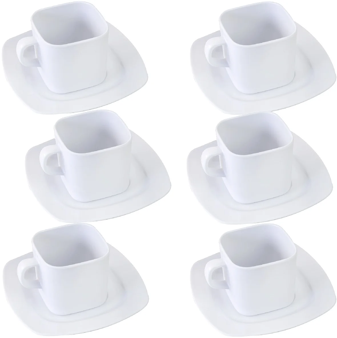 Kit 6 Cup with Saucer 250ml in Melamine