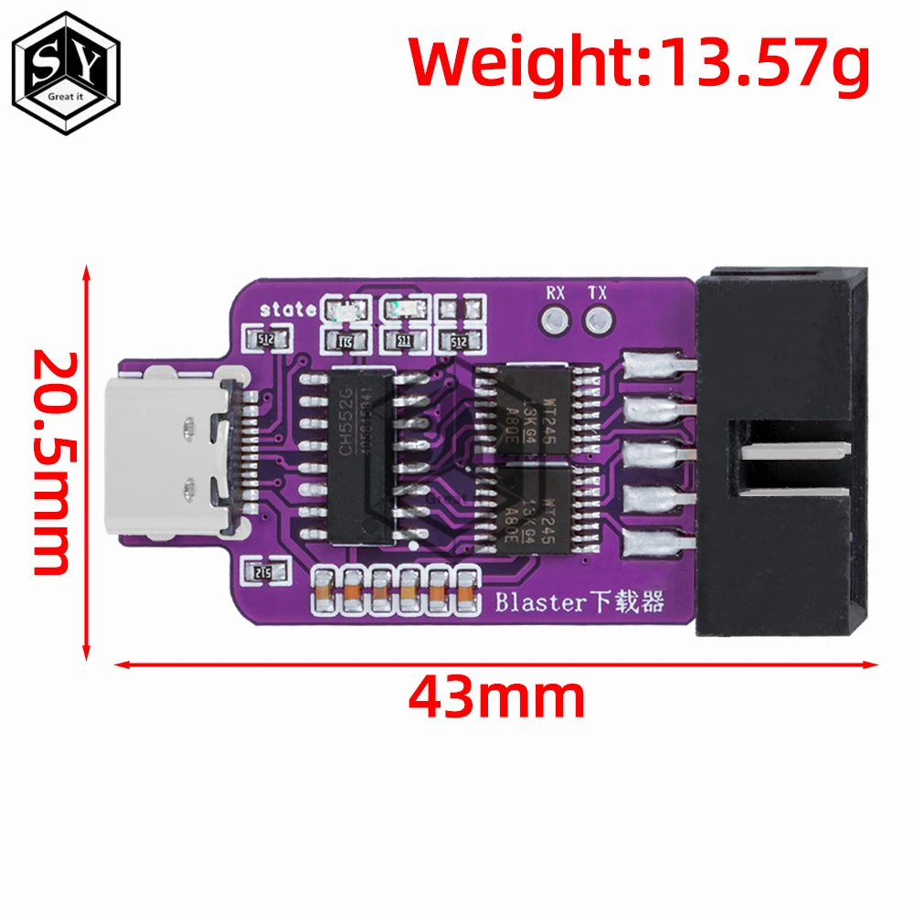 1.2v-3.3v type-c USB Blaster downloader For ALTERA CPLD/FPGA JTAG Altera Programmer  for arduino