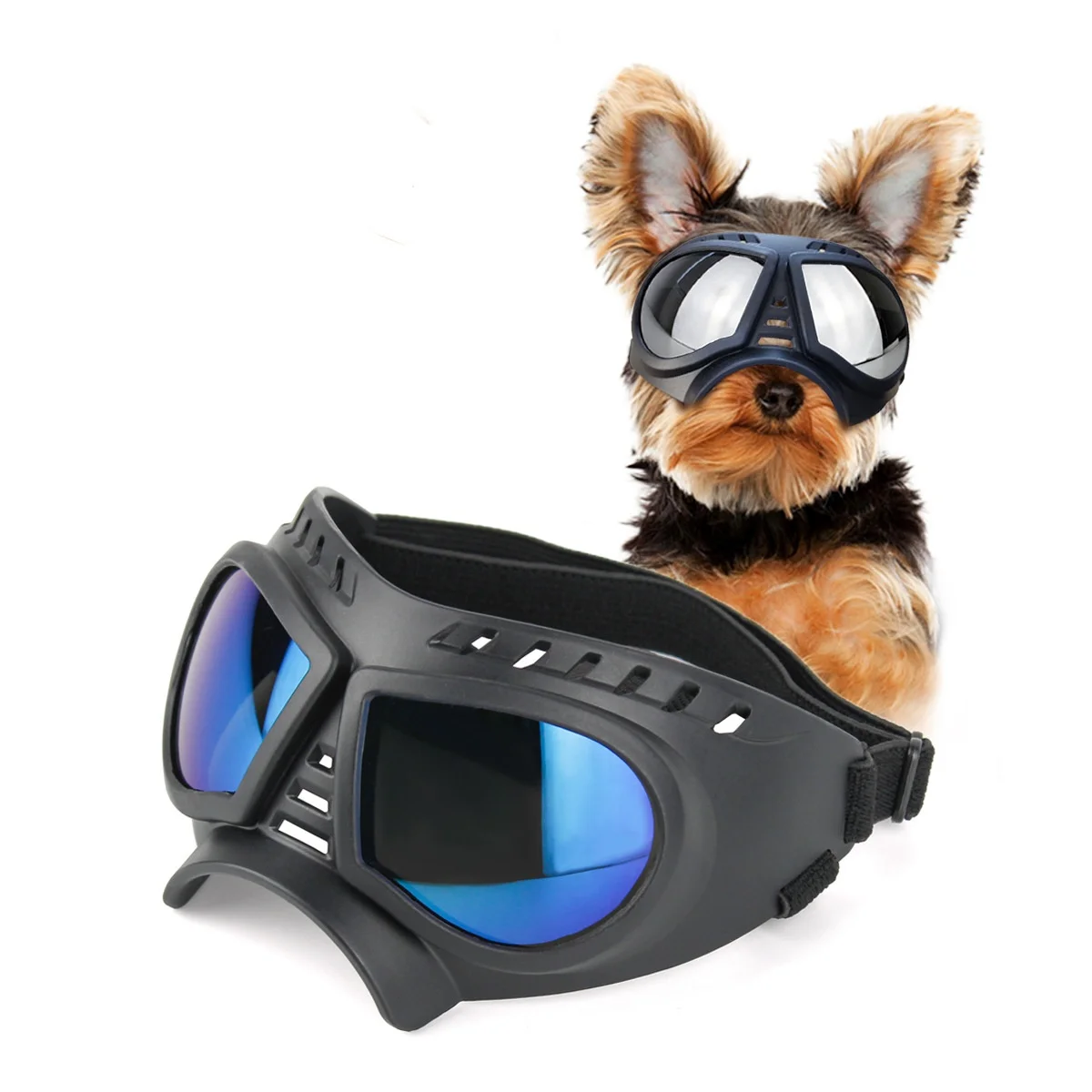 Dog Goggles UV protection Sunglasses for small to medium breed dogs Tactical Doggy Glasses Wind/Dust/Fog/Snowproof Puppy Eyewear