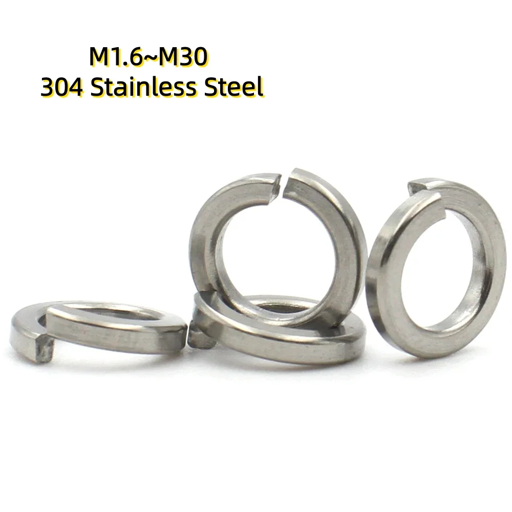M1.6~M30 304 Stainless Steel Spring Split Lock Washer Elastic Gasket