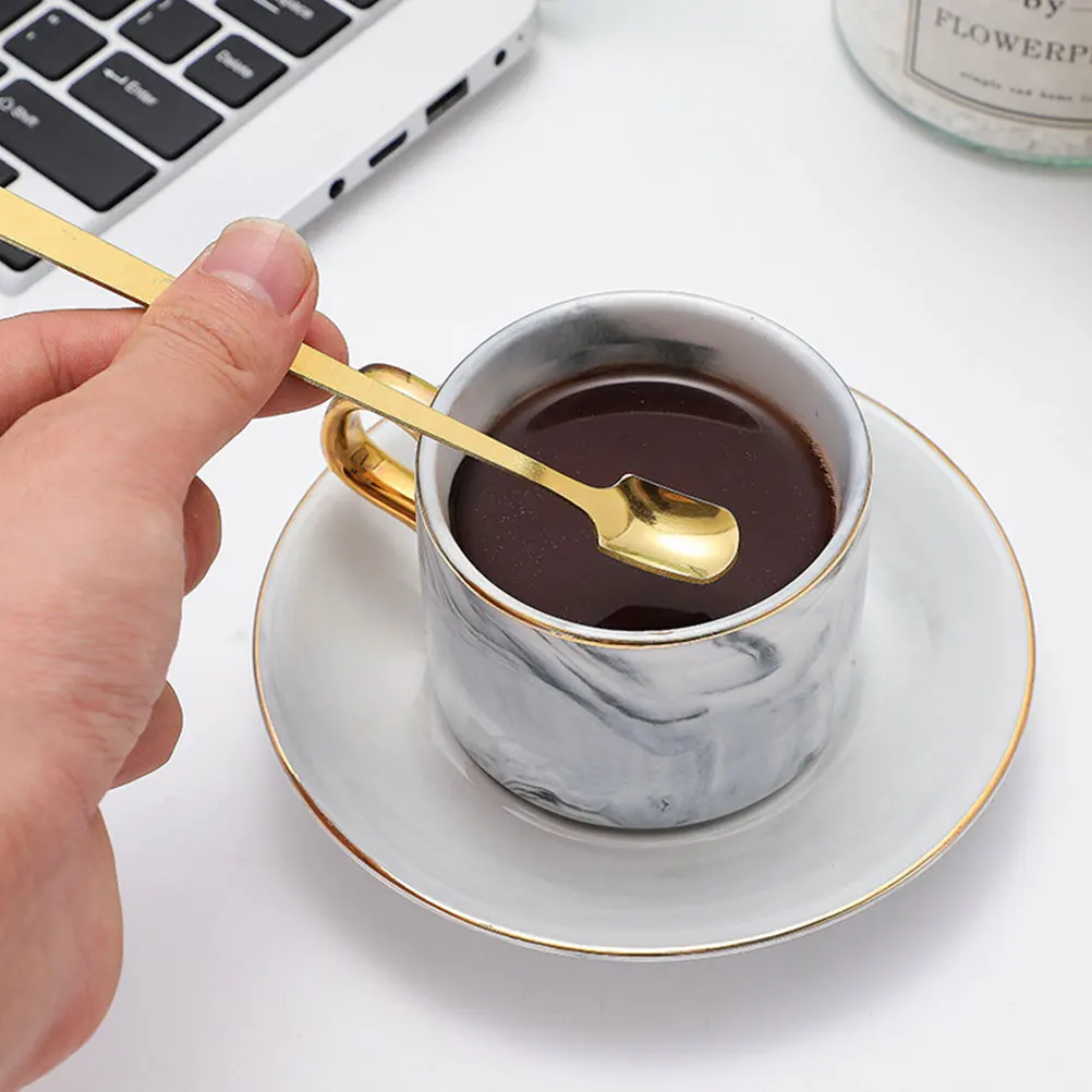 

20 шт., ложка для перемешивания кофе из нержавеющей стали, ложки для смешивания бара, ложки для льда, бытовые кухонные сервировочные ложки для десертного чая