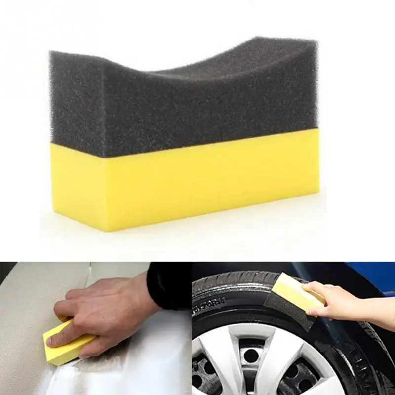 

2Pcs Auto U-Shape Tire Wax Polishing Compound Sponge Tyre Cleaning Sponge ARC Edge Sponge