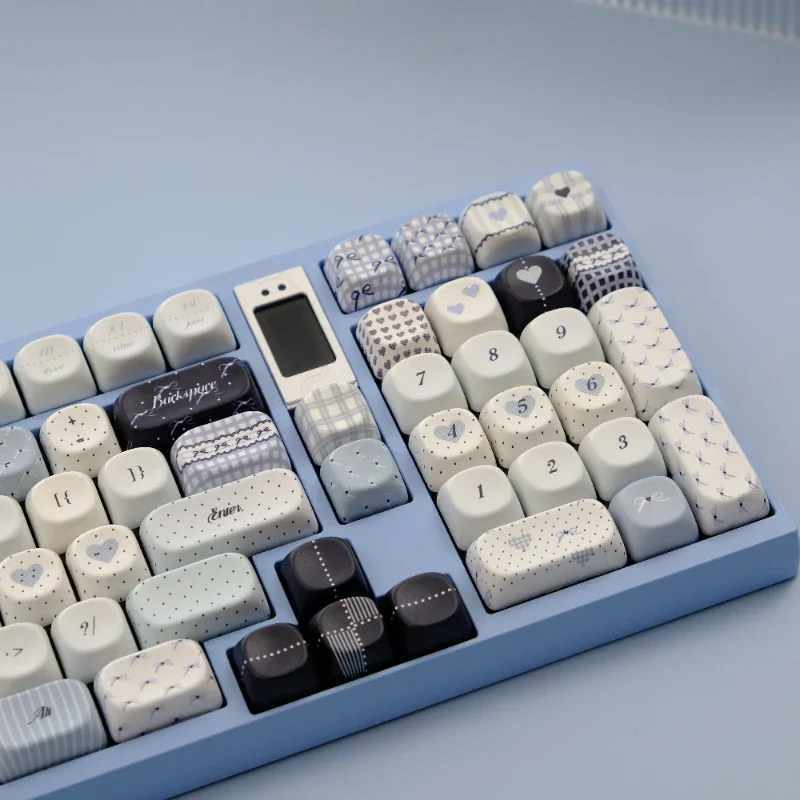 126 Keys/set  Polka Dots Keycaps PBT Keycap MOA/XOA Profile Dye Sub Round Cute KeycapsFor 61 68 75 84 87 96 98 104 108
