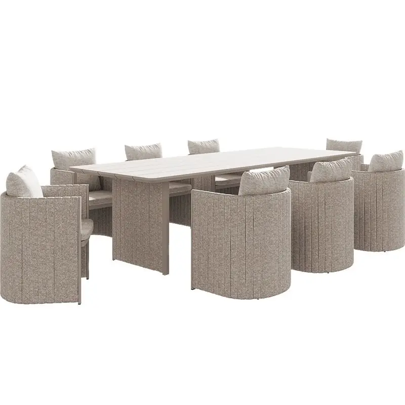 Outdoor tables and chairs Garden courtyard Nordic high-end villa hotel Commercial aluminum alloy outdoor pavilion Dining table