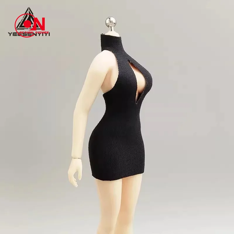 1/12 peito aberto gola alta saia curta roupas acessório modelo caber 6 ''bjd shf tbl soldado feminino figura de ação corpo bonecas