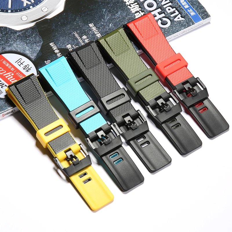 Watchband Accessories Resin Rubber Strap Suitable for Casio GA2000 Prg650 PRW6600 Sports Waterproof Wristband 24mm Bracelet