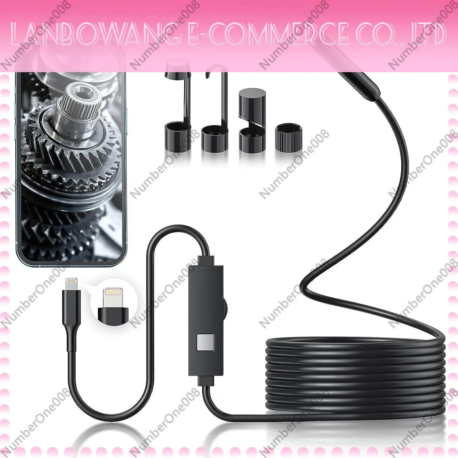 Apple tyep-c Android high definition 5 million Endoscope Auto Repair Industrial Pipe Waterproof Probe Launch Camera