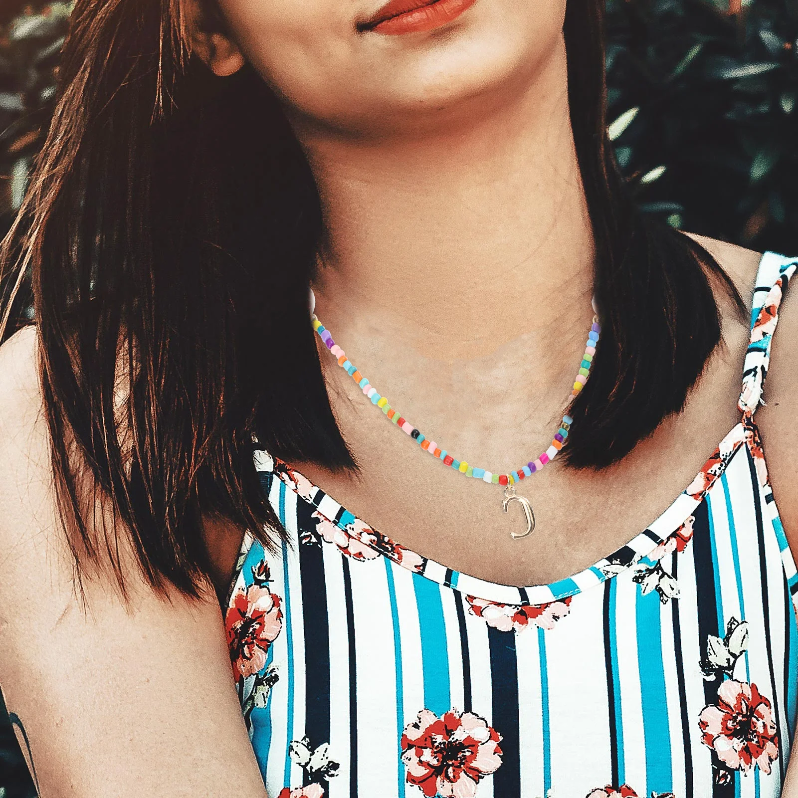 الخرز الملون رسالة قلادة البوهيمي نمط المختنق مجوهرات النساء أنيقة الإكسسوارات هدية البوهيمي عقد من اللؤلؤ