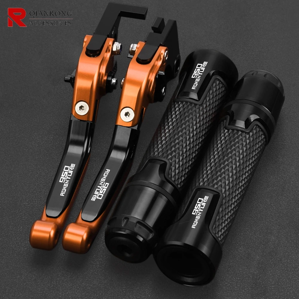

CNC Alumiunm Motorcycle Accessories Adjustable Brake Clutch Levers Handlebar grips ends For 950 Adventure 2003-2006 950ADVENTURE