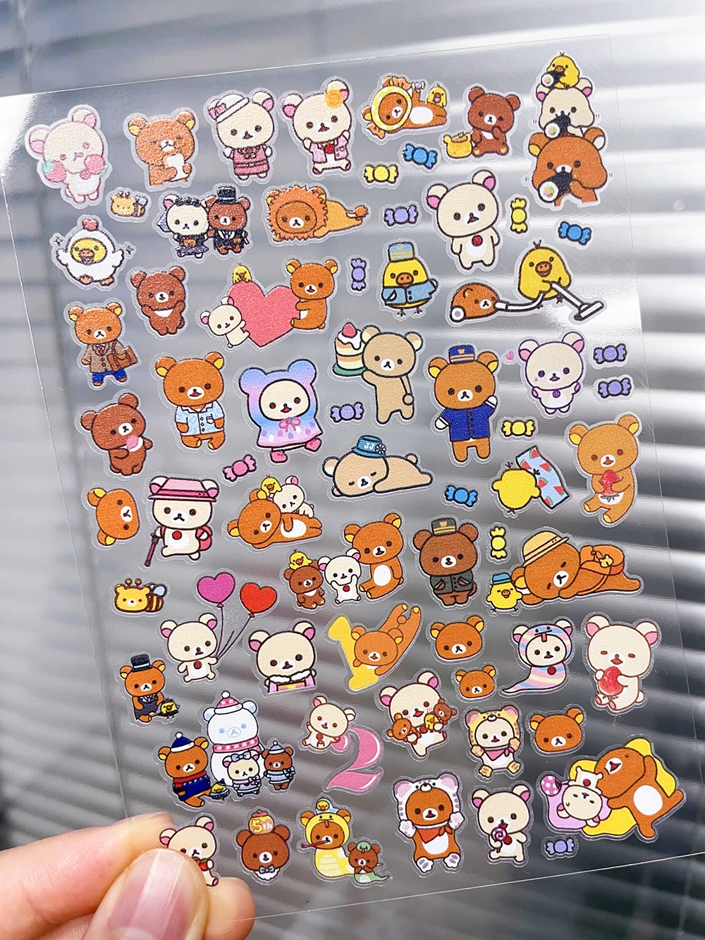

2026 Summer New Rilakkuma Cute Nail Art Sticker Japan Cartoons Little Bear DIY PVC Waterproof Self-Adhesive Sliding Sticker