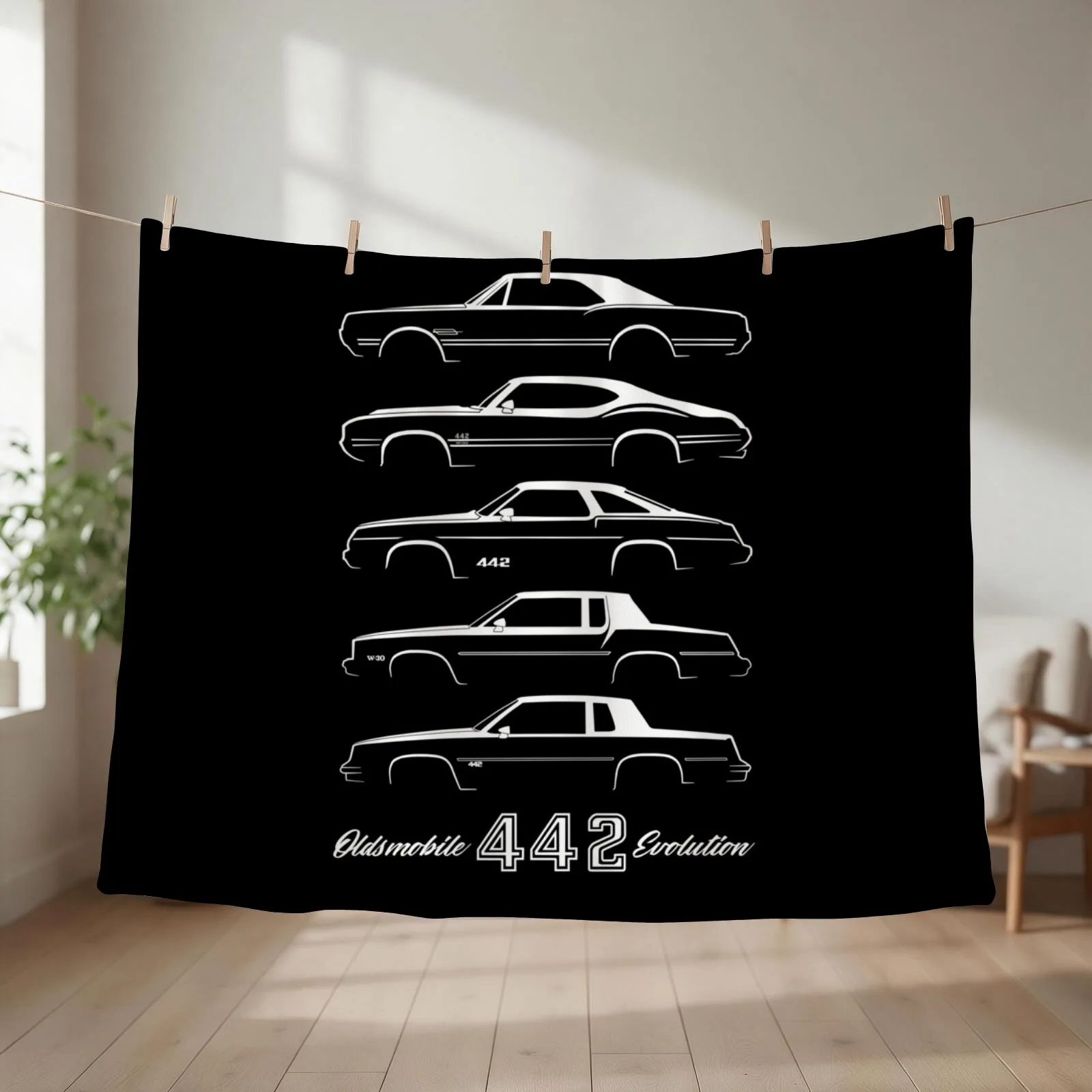 Oldsmobile 442 Evolution Throw Blanket Polar Luxury Throw Soft Beds Vintage Blankets