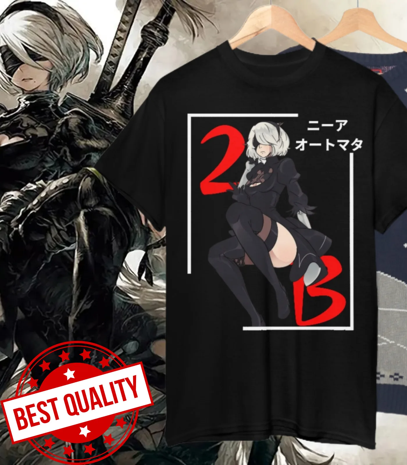 Nier automata 2B T shirt Japan Anime shirt Cosplay Game Ps4 Manga Harajuku Ecchi