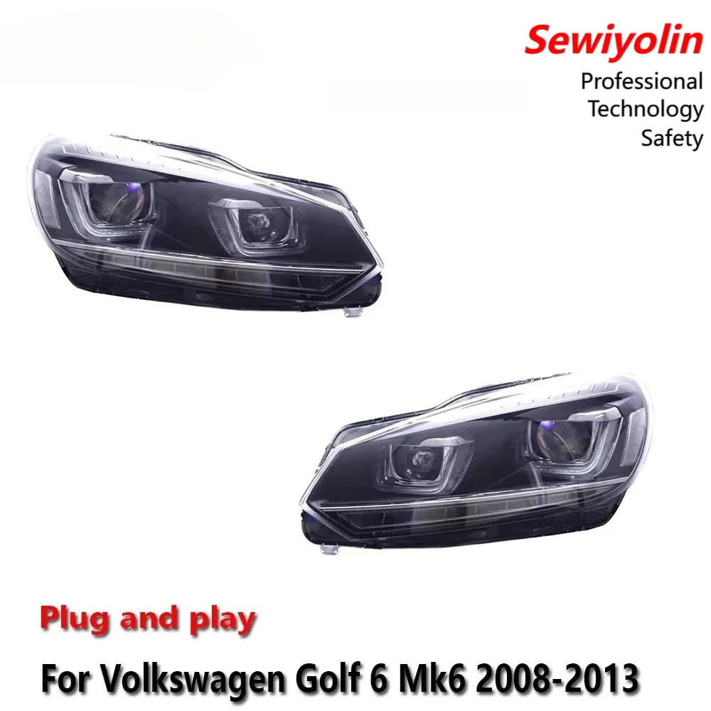 

Светодиодные фары для тюнинга автомобилей, аксессуары для VW Golf 6 Mk6 2008-2013, дневные ходовые огни, стоп-сигналы, указатели поворота, установка Plug and Play