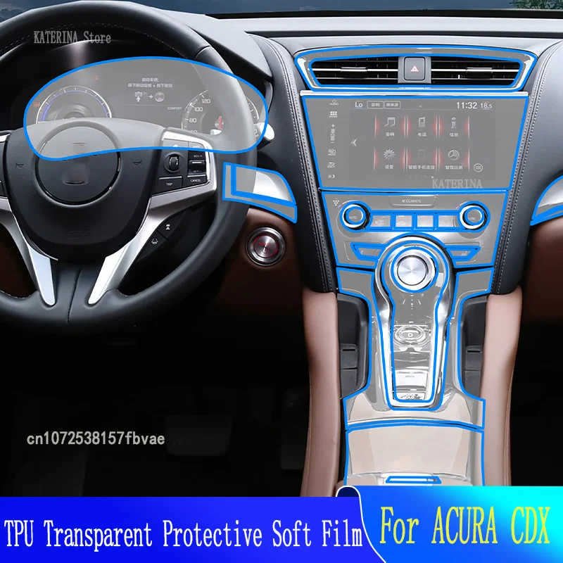 For ACURA CDX 2022-2024 Car GPS Navigation Protective  LCDTPU Screen Protector Anti-scratch Film Fitting