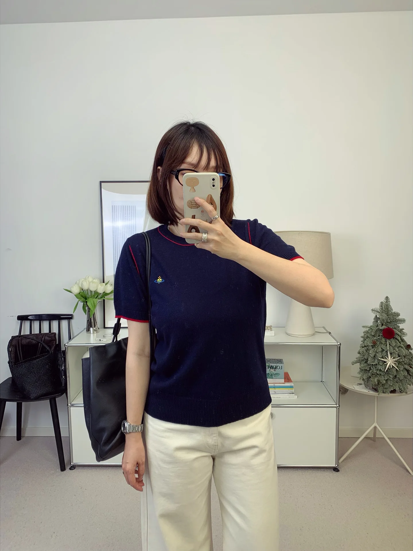 

Новая вязаная футболка с вышивкой в стиле ретро, круглым вырезом, из тонкой шерстяной смеси, с коротким рукавом, весна-лето