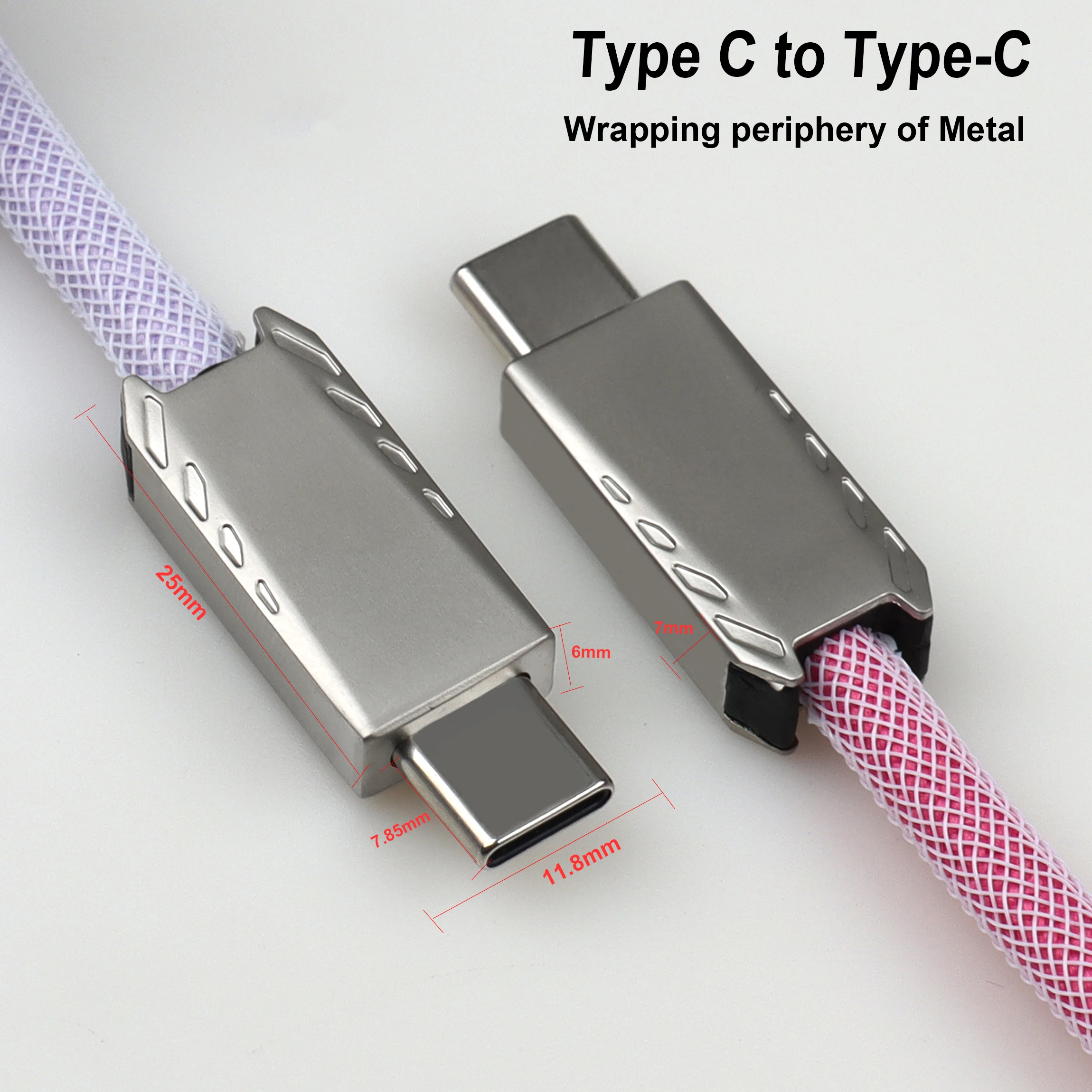LANO USB C TO USB C Mechanical Keyboard Coilde Cable Aviator Connector Metal Type C Cable Interface Gifts For Gamer