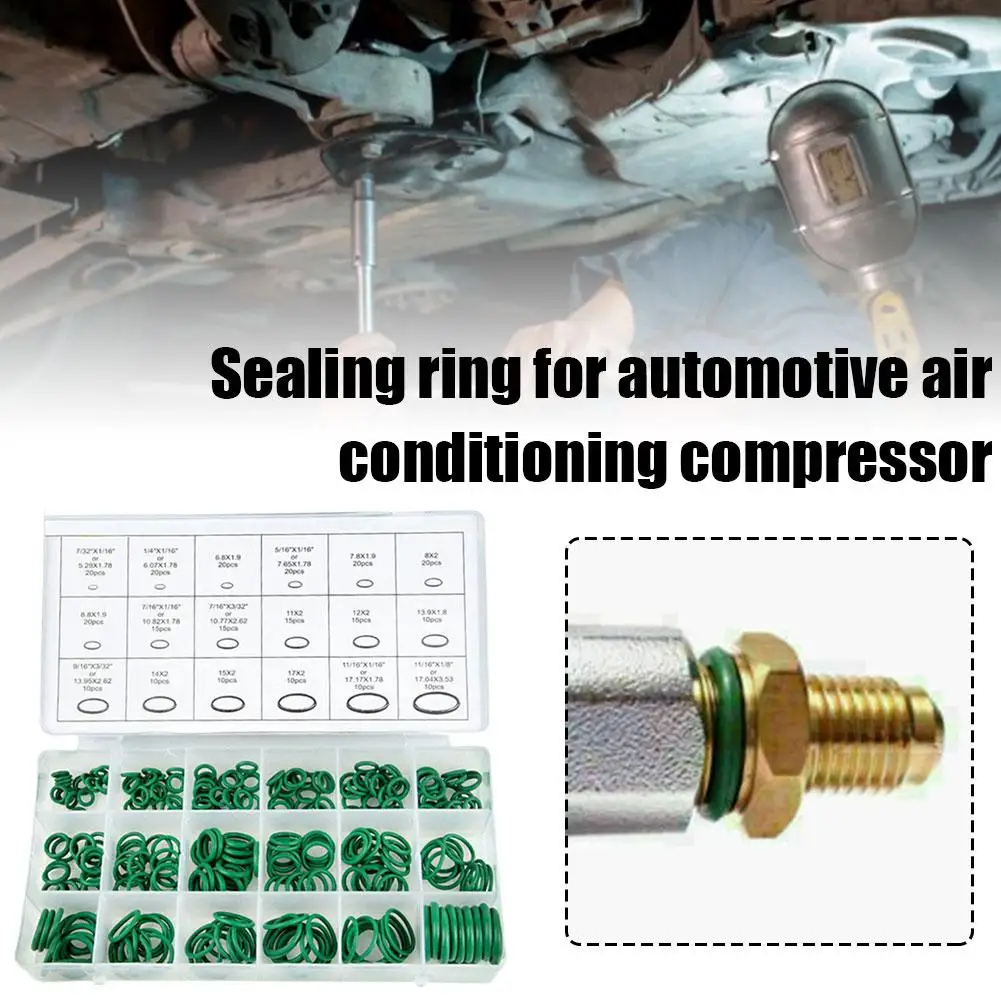 270pcs 18 Sizes Rubber Air Conditioning O Rings Universal Car Auto Repair Tools Refrigerant Ring Sets With Plastic Box Kit Set