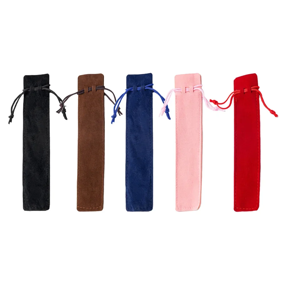 Imagem -06 - Velvet Pen Pouch com Alça Bolsa de Lápis Individual Fountain Gift Bunch Case 100 Pcs