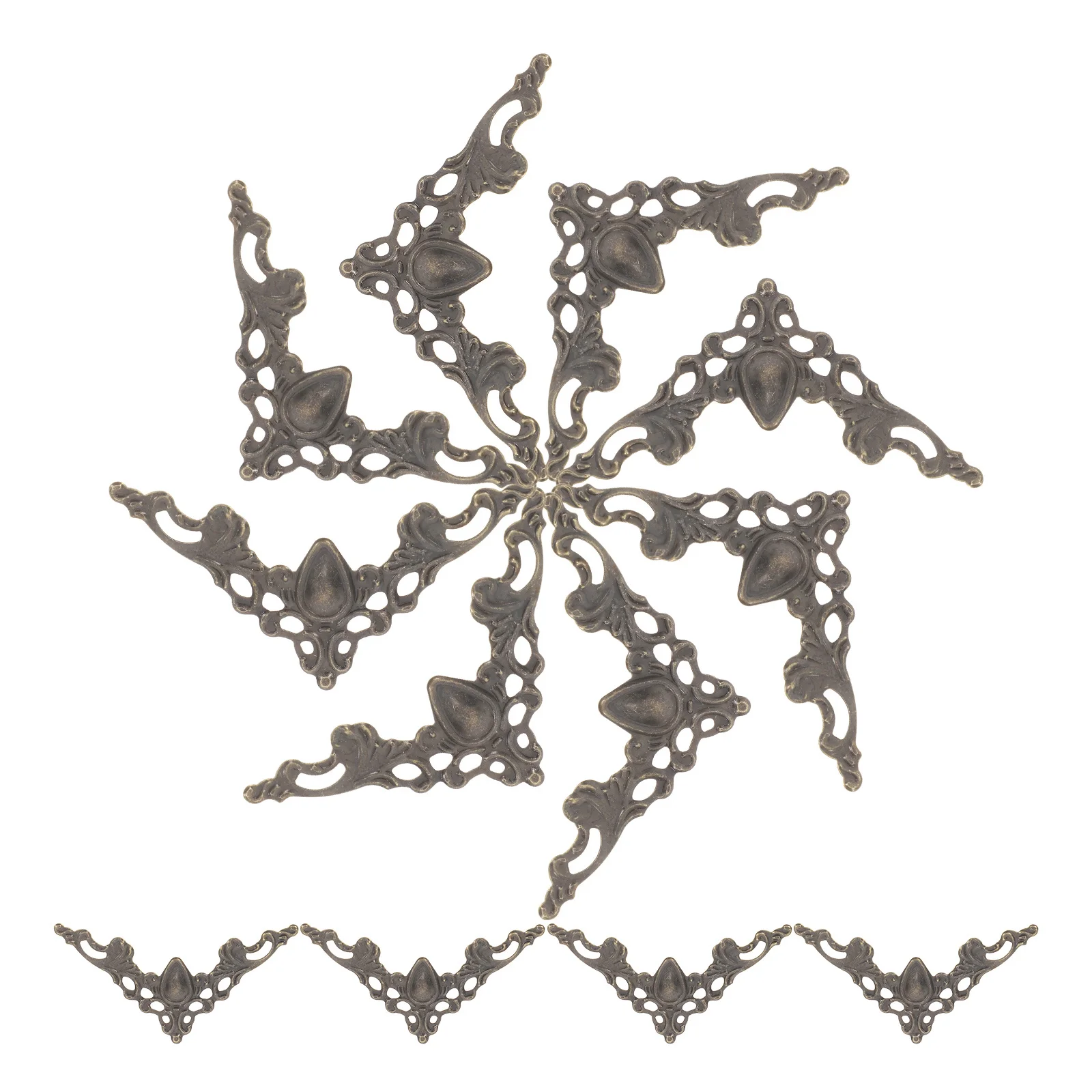 

12pcs Iron Corner Protectors Decorative Book Edge Guards For Furniture Photo Frames Scrapbooking Album Box Frame Protection