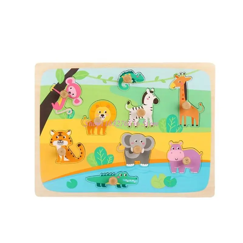 R6FD Non Toxic Educational Toy For Preschoolers Symbols Pegs Recognition Sorting Nature Themed