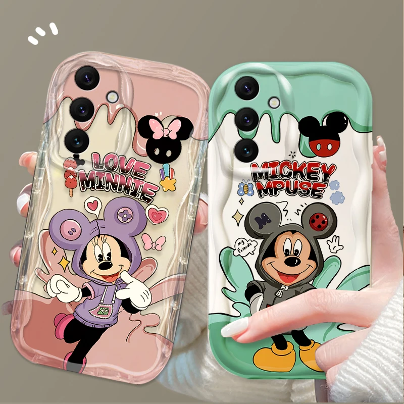 Cartoon Cute Hoodie Mickey Minnie Case for Samsung Galaxy A06 A16 A26 A36 A56 A05S A15 A25 A35 A55 A14 A24 A54 A13 A23 A52 A52S
