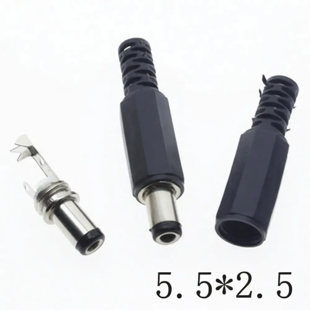Electrical Power Socket DC022B Connector 5.5x2.1mm 5.5x2.5mm Copper Core Panel Mount Port Plug Adapter DIY Maintenance Hardware