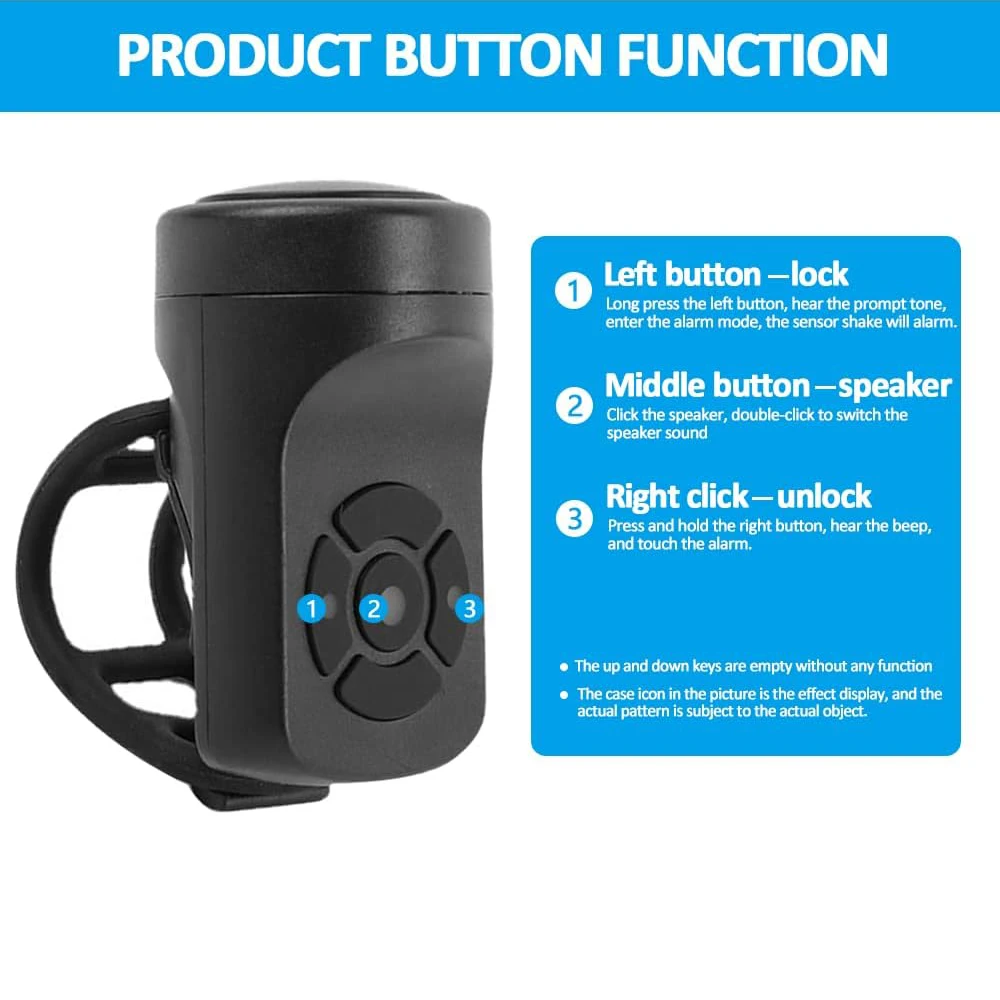 120DB Electric Bike Horn， 4 Sound Modes & Vibration Alarm， Rechargeable Waterproof for Mountain/Road Bike， Scooter， Adult & Kids