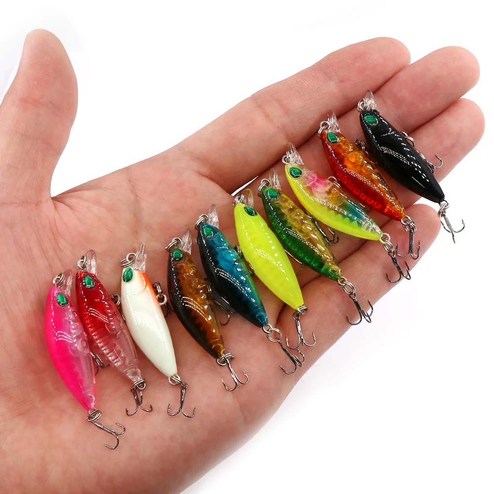 Fishing Lure Slow Mini Sinking Minnow 4cm 3g Hard Artificial Bait occhi 3D Crankbait Wobblers attrezzatura da pesca