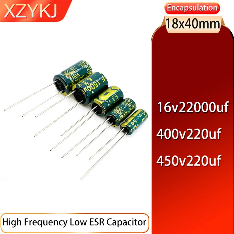 

2 шт. 18x40 16v22000uf 400v220uf 450v220uf высокочастотный конденсатор с низким сопротивлением