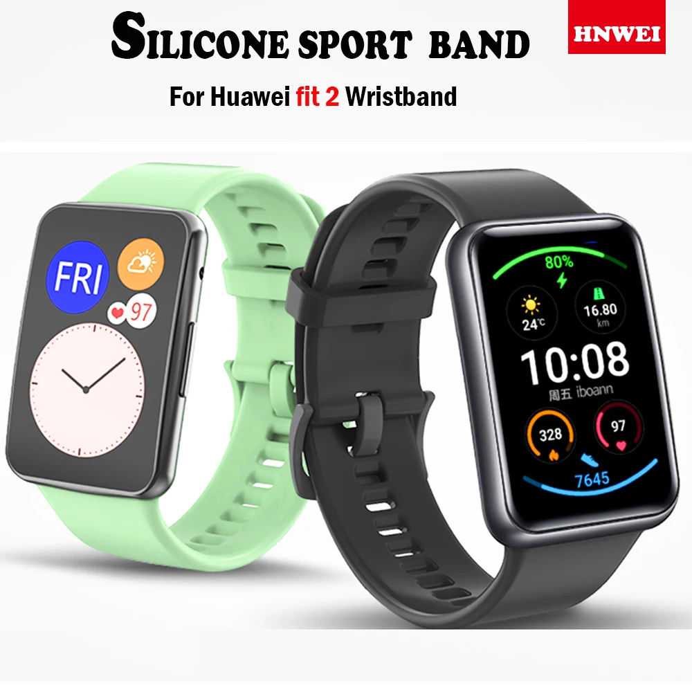 Silicone bracelet For Huawei Watch FIT 2 Strap smart Wrist watchband metal Buckle sport Replacement correa fit2 band Accessories